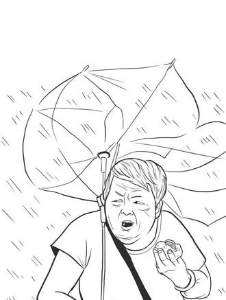 大妈台风吃包子卡通